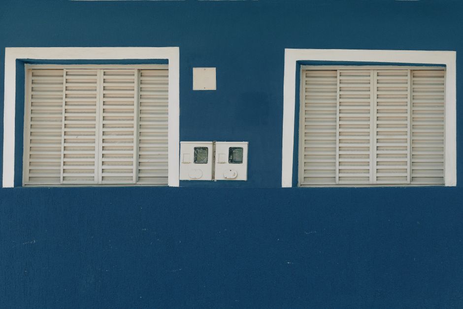 Close view of a painted wall and window
