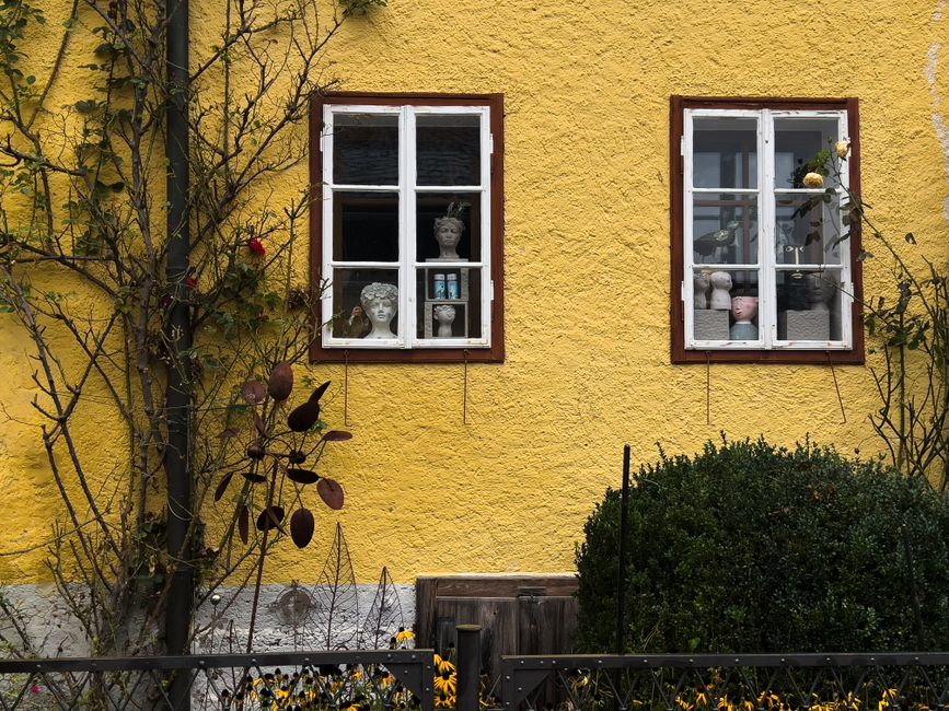 House facade with fresh paint under a clear sky